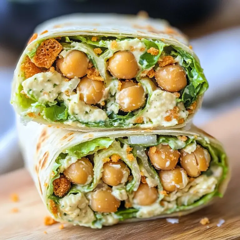 Chickpea Caesar Salad Wraps