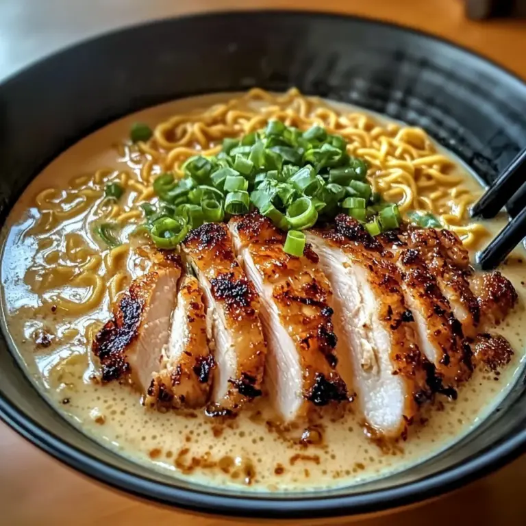 Fiery Chicken Ramen with Creamy Garlic Sauce