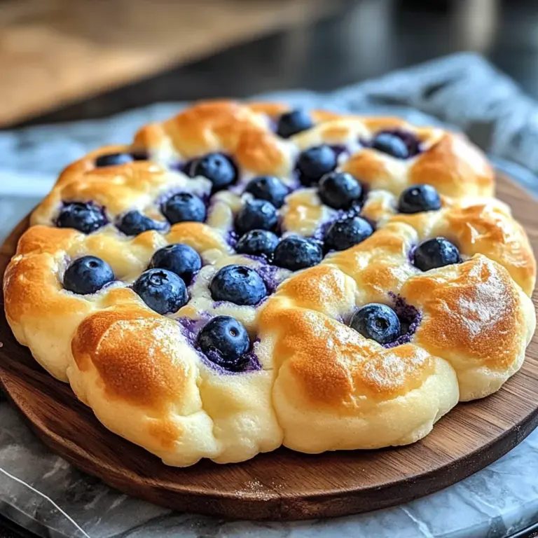 Fluffy Cottage Cheese Blueberry Cloud Bread