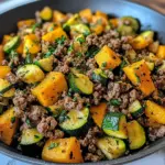 Ground Beef Zucchini Sweet Potato Skillet