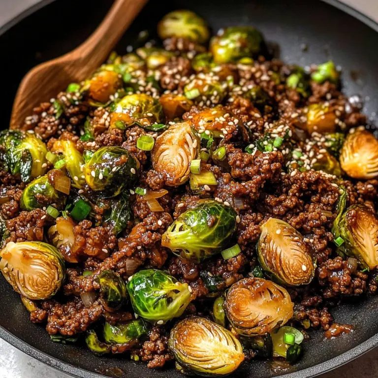 Ground Beef and Brussels Sprouts