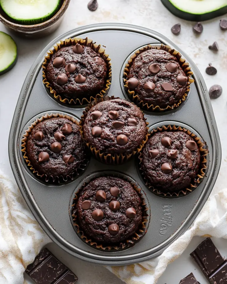 Healthy & Moist Chocolate Zucchini Muffins