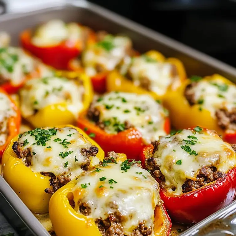 Low-Carb, Keto Cheeseburger Stuffed Peppers Recipe