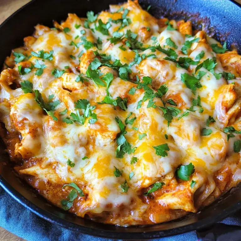 One Pot Low Carb Chicken Enchilada Skillet
