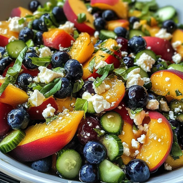 Blueberry Peach Feta Salad