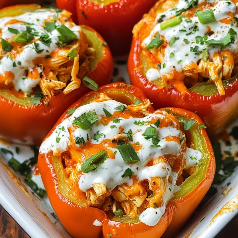 Buffalo Chicken Stuffed Peppers - Dairy Free & Low Carb