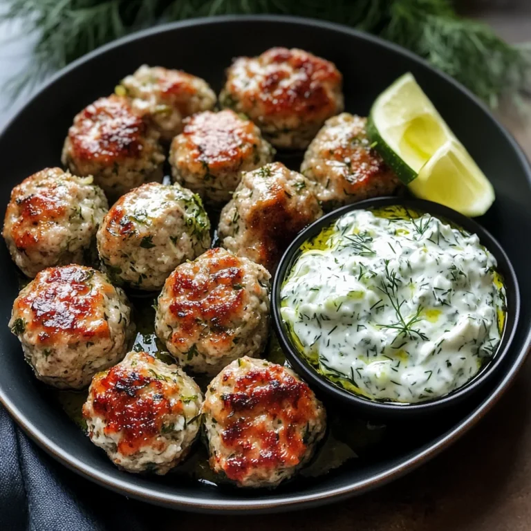 Greek Turkey Meatballs with Tzatziki Sauce 🥙🍖🥒