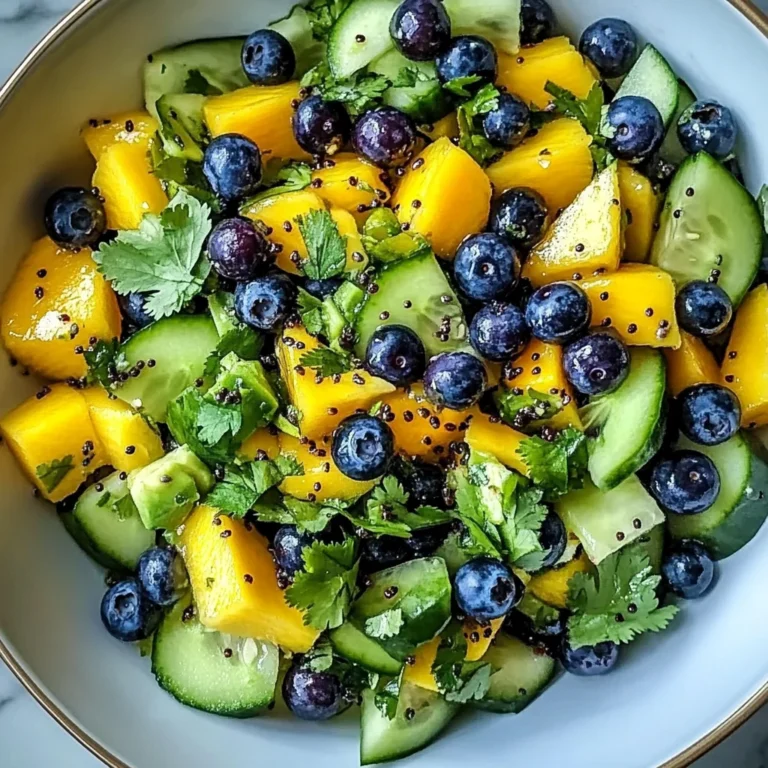 Mango Cucumber Salad with Blueberries and Avocado