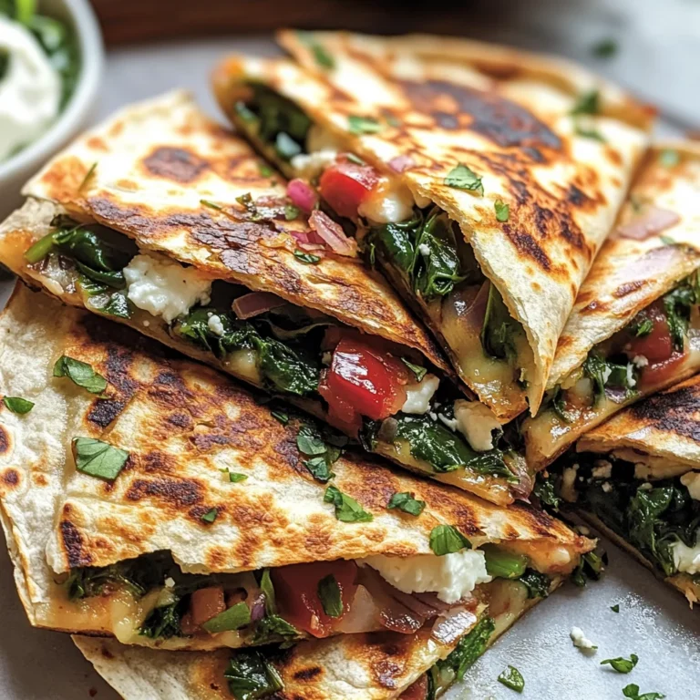 Mediterranean Quesadillas with Spinach, Feta, Mozzarella, and Red Onion