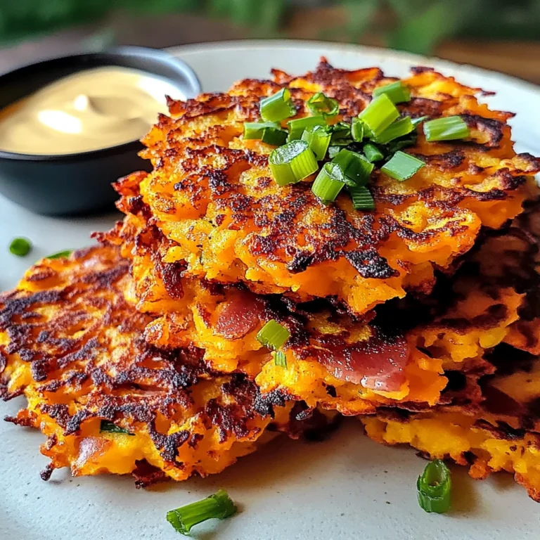 Sweet Potato Fritters with Turkey Bacon and Green Onions