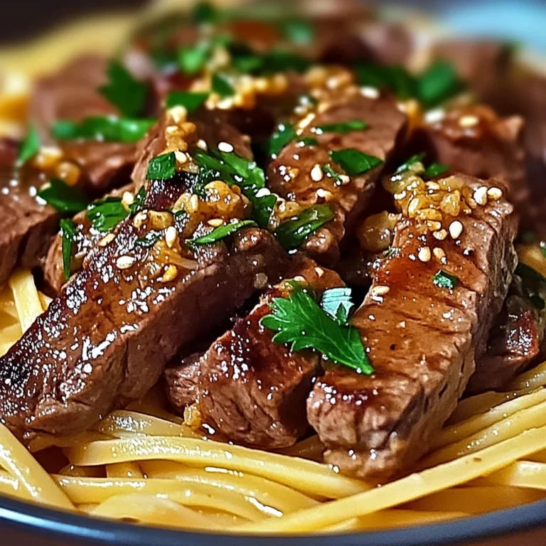 Sweet and Spicy Garlic Steak Pasta