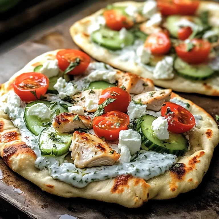 Tzatziki Chicken & Veggie Naan Pizza