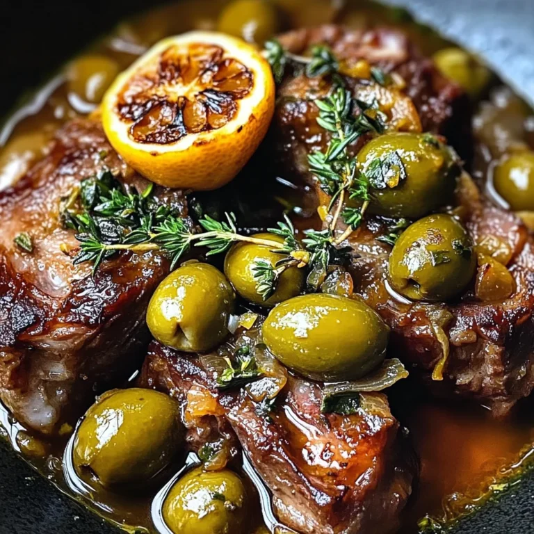 Braised Lamb Neck with Lemon, Olives & Warm Spices