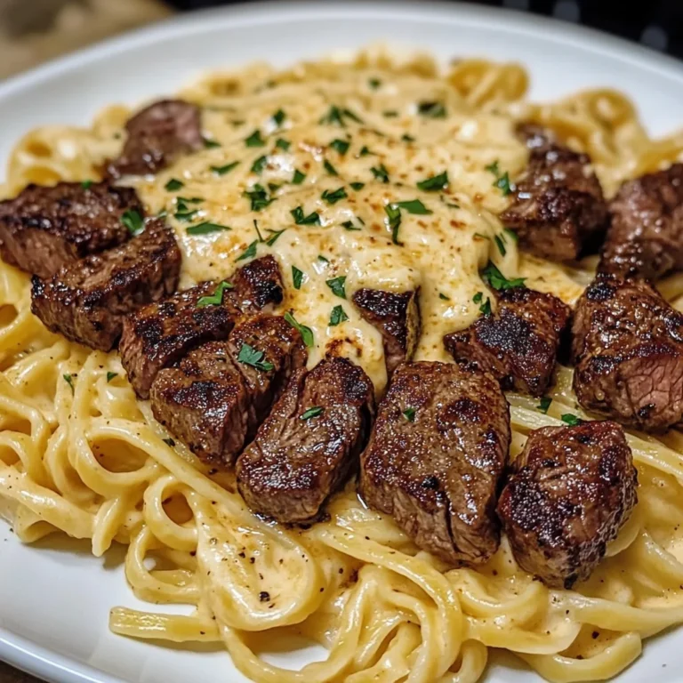 Cajun Steak Tips with Cheesy Parmesan Linguine