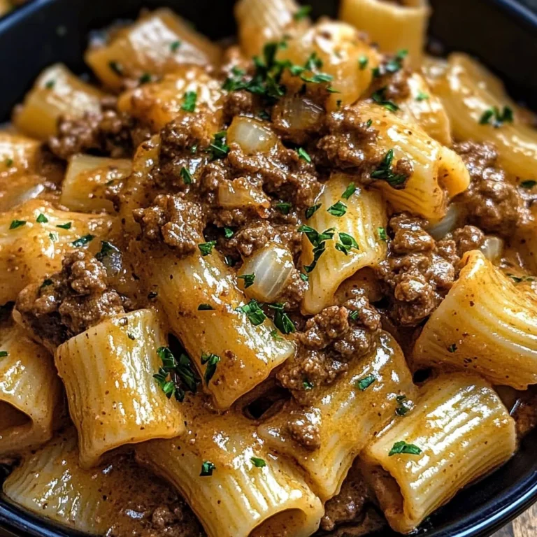 Creamy Garlic Beef Pasta