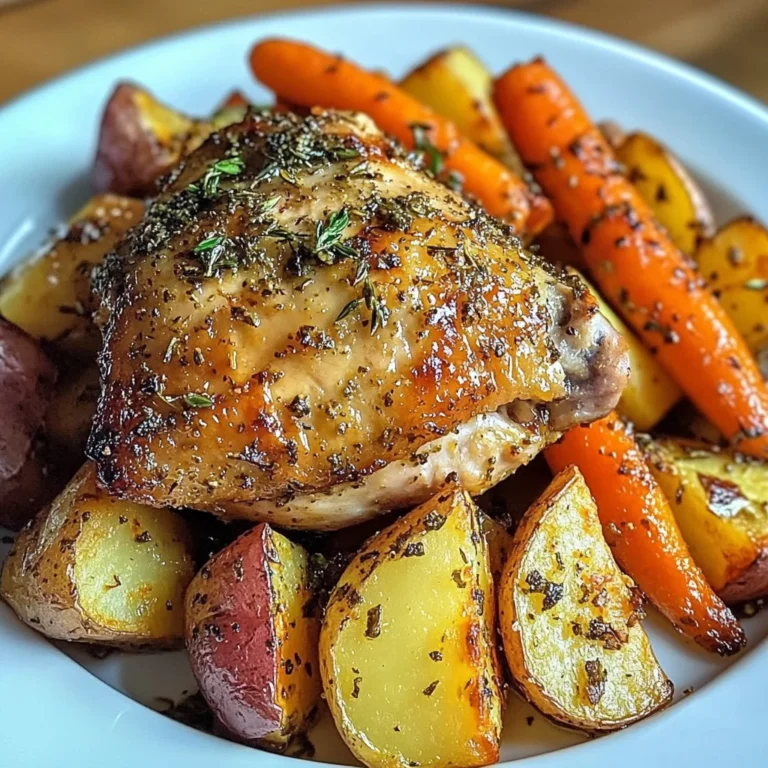Herb-Roasted Chicken Thighs with Golden Potatoes & Sweet Carrots