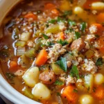 Italian Vegetable Soup with Spicy Sausage