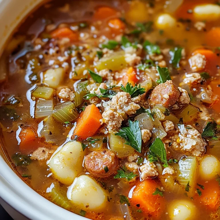 Italian Vegetable Soup with Spicy Sausage