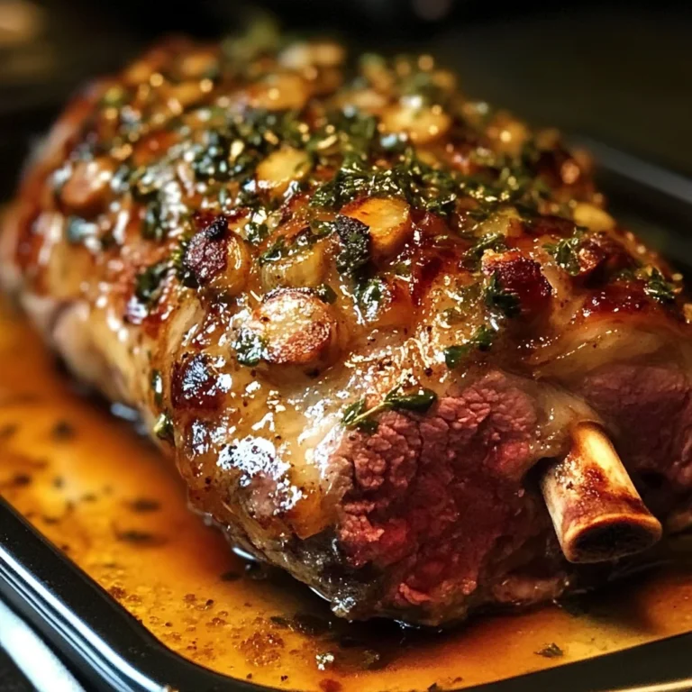 Roasted Lamb Leg with Honey-Dijon Glaze