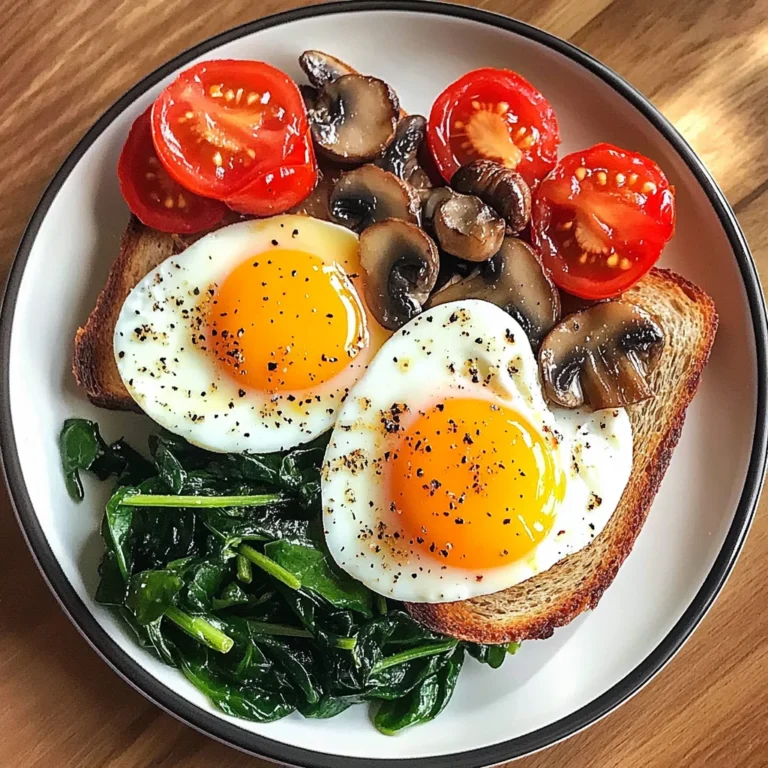Savory Breakfast Plate with Soft Eggs, Toast & Greens