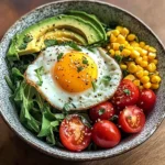Sunny Avocado Breakfast Bowl with Corn & Cherry Tomatoes