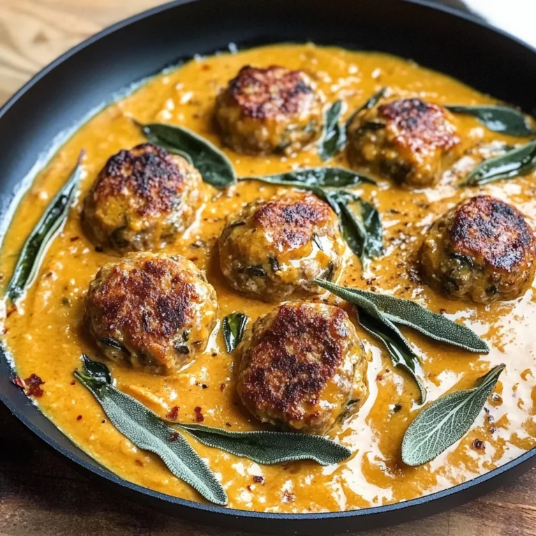 Turkey Meatballs in Pumpkin Sage Sauce