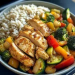 Chicken Veggie Stir-Fry with Brown Rice Bowl