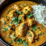 Coconut-Spiced Chicken Curry with Garlic Naan & Golden Fries