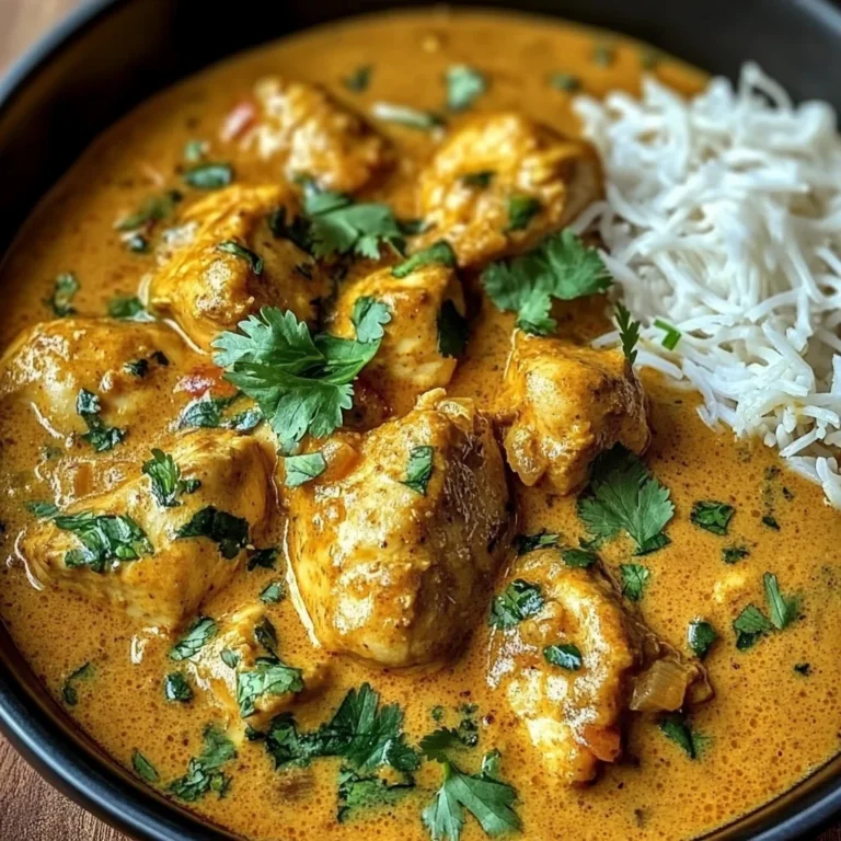 Coconut-Spiced Chicken Curry with Garlic Naan & Golden Fries