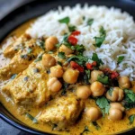 Coconut Chicken & Chickpea Curry with Garlic Naan