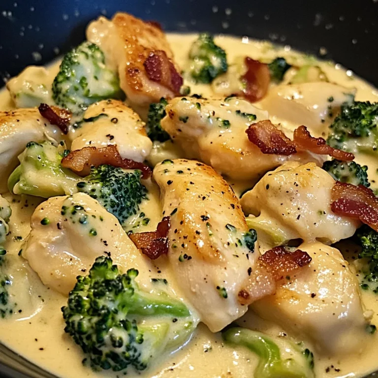Creamy Chicken Alfredo with Bacon, Spinach & Broccoli