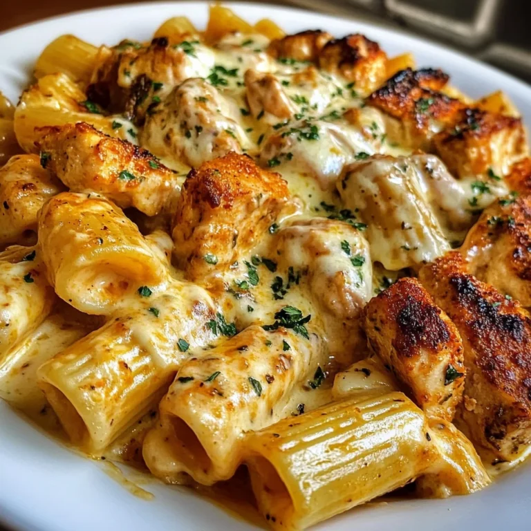 Garlic Cajun Chicken Cheesy Rigatoni in Velveeta Cream Sauce