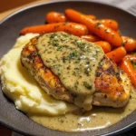 Herb Cream Chicken with Mashed Potatoes & Glazed Carrots