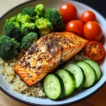 Lemon-Pepper Salmon Quinoa Plate