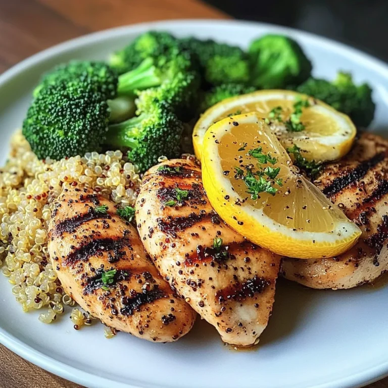 Lemon Pepper Grilled Chicken with Quinoa & Broccoli