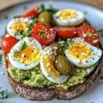 Mediterranean Egg & Avocado Toast with Feta, Olives & Tomatoes