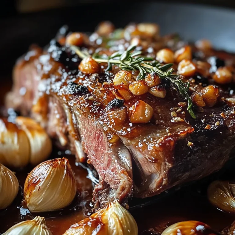 Roasted Bone-In Lamb Shoulder with Garlic and Honey-Rosemary Glaze