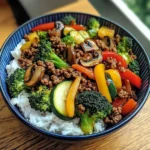 Savory Ground Beef & Veggie Stir-Fry Bowl