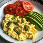 Scrambled Eggs with Avocado & Tomato
