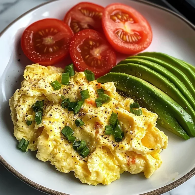 Scrambled Eggs with Avocado & Tomato