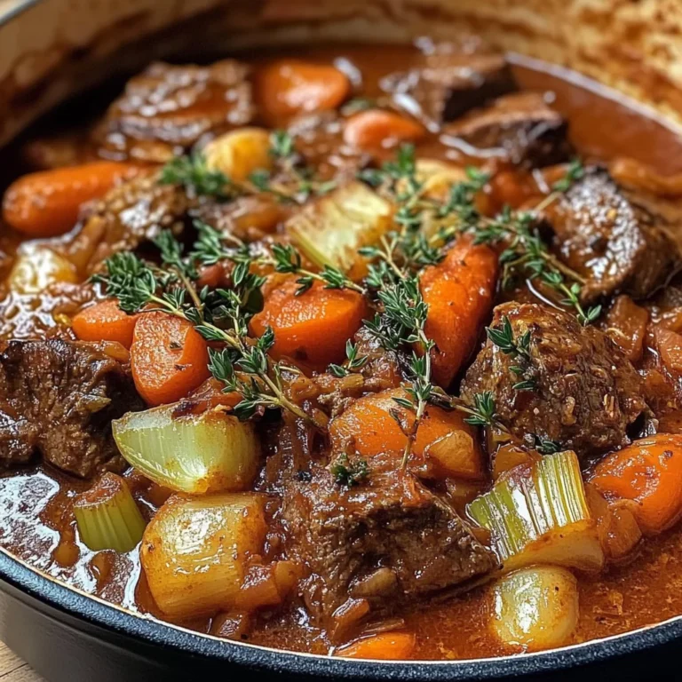 Slow-Baked Beef Casserole with Herbs and Tomatoes