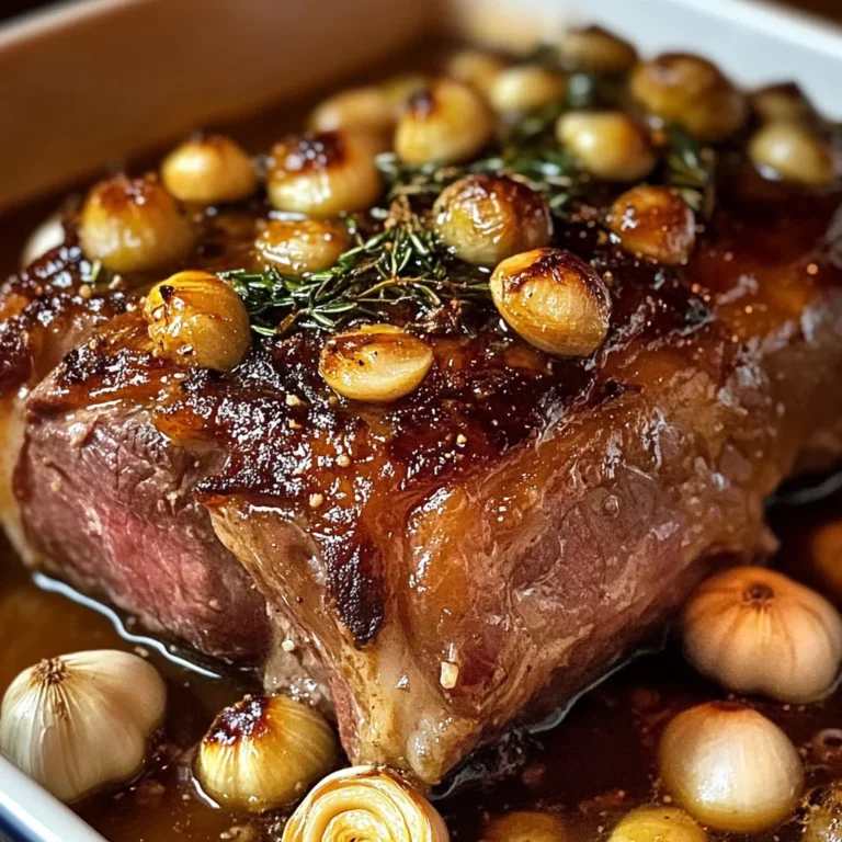 Slow-Roasted Garlic-Honey Mustard Confit Lamb Shoulder