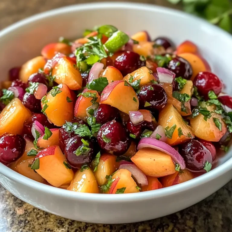 Delicious Peach Cherry Salsa - theamazingfood