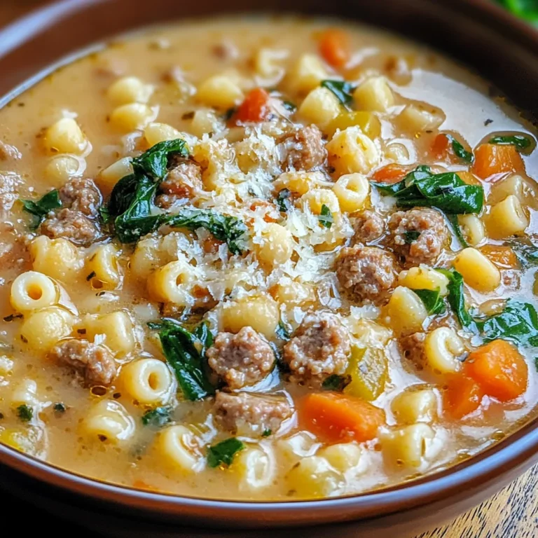 Hearty and Creamy Italian Sausage Ditalini Soup