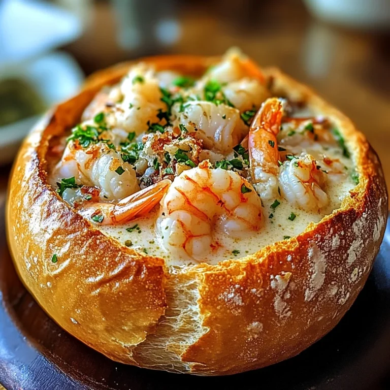 Stuffed Seafood Soup Bread Bowl