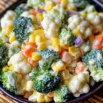 Creamy Broccoli Cauliflower Corn Salad