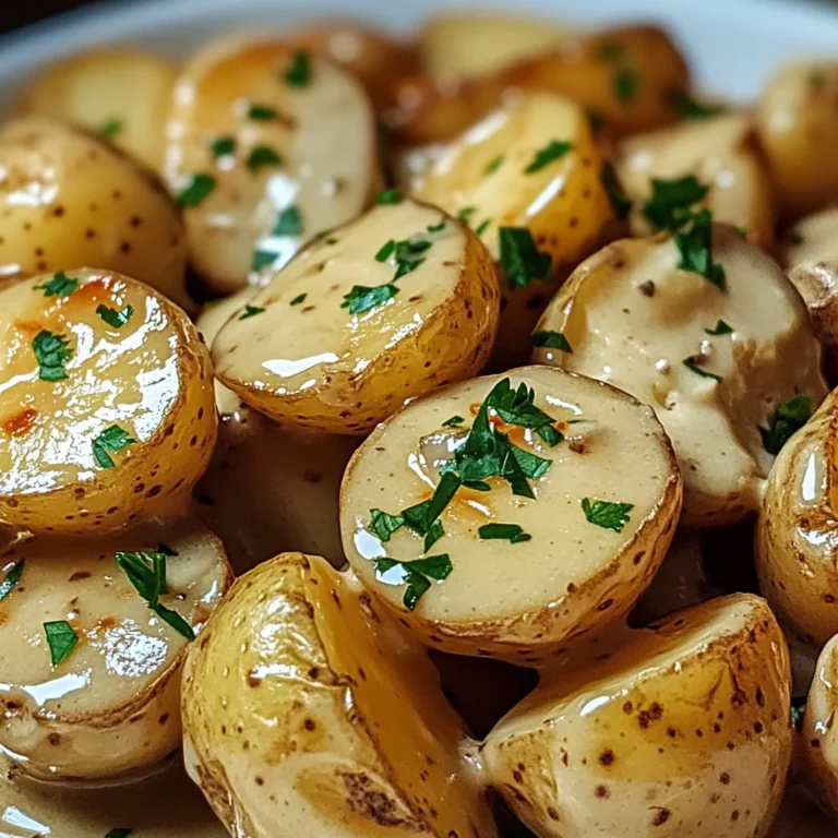 Easy Creamy Garlic Sauce Baby Potatoes Recipe