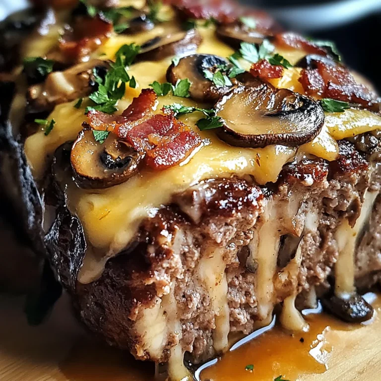 Swiss Turkey Bacon Mushroom Meatloaf