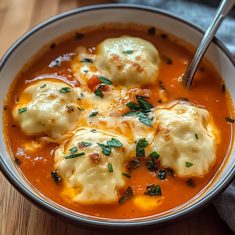 Tomato Soup with Cheese Dumplings