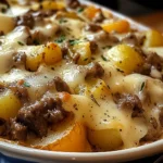 Crockpot Cheesesteak Potato Casserole Recipe